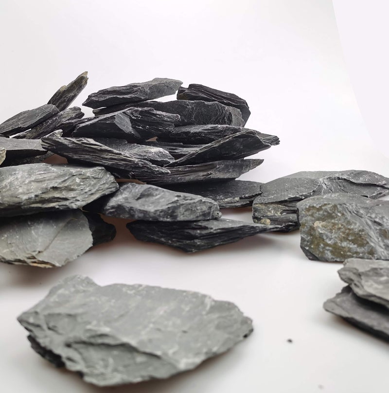 Voulosimi Natural Slate Rocks PH Neutral Stone Perfect Rocks for Aquariums, Landscaping Model,Tank Decoration,Amphibian Enclosures (10 LB, 1-3 inch) - Image 2